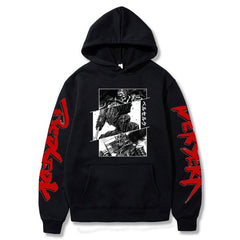 Unisex Anime Guts Print Loose Hoodie