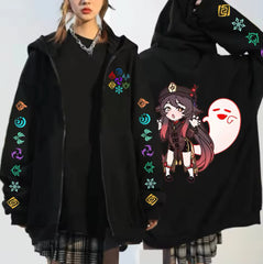 Hu Tao Xiao Zipper Hoodie Top