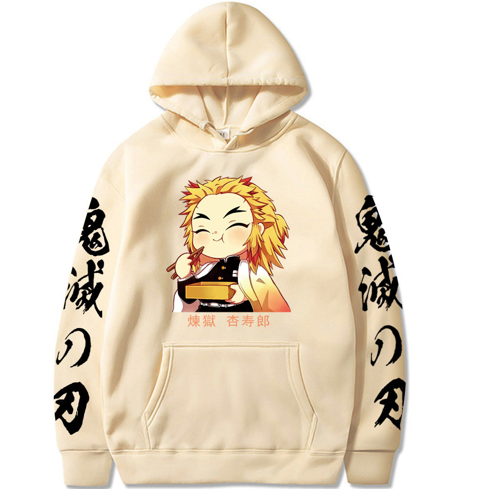 Casual Kimetsu No Yaiba Print Loose Hoodie