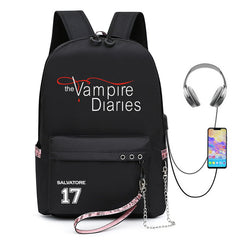 Casual TVD Pattern Print School Backpack