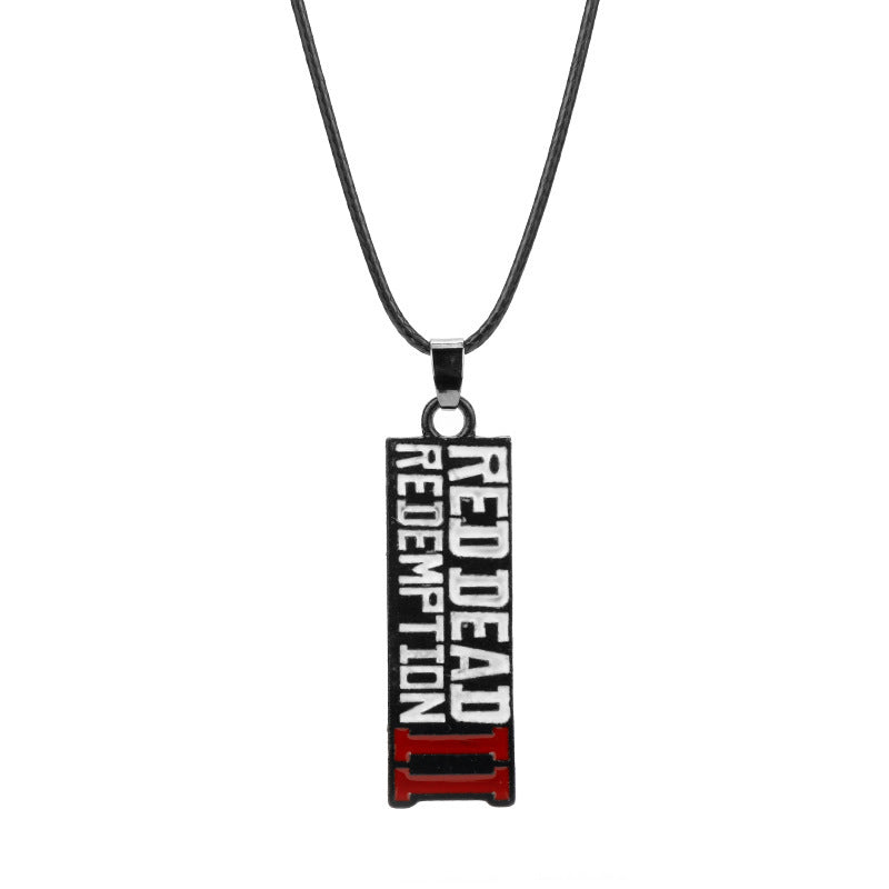 Game Pistol Model Keychain Necklace