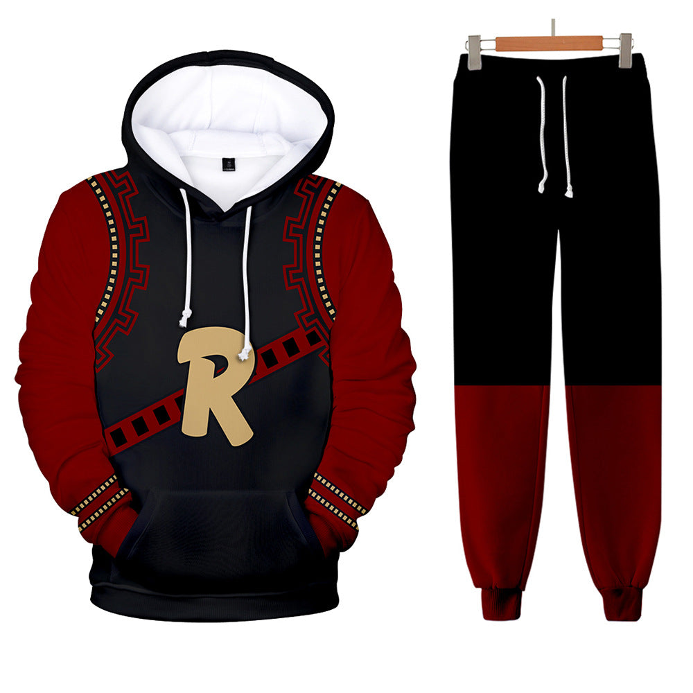 Unisex Anime 3d Print Cosplay Hoodie Pants Two-piece Set