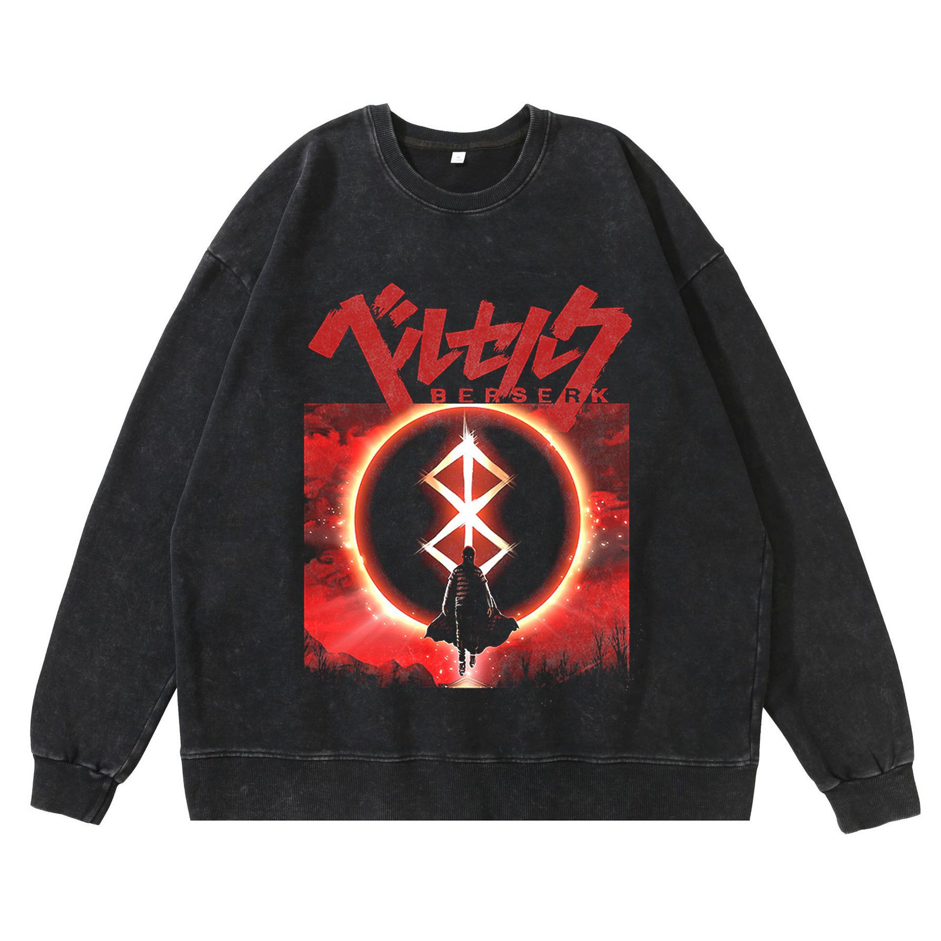 Vintage Anime Washed Crew Neck Sweatshirt