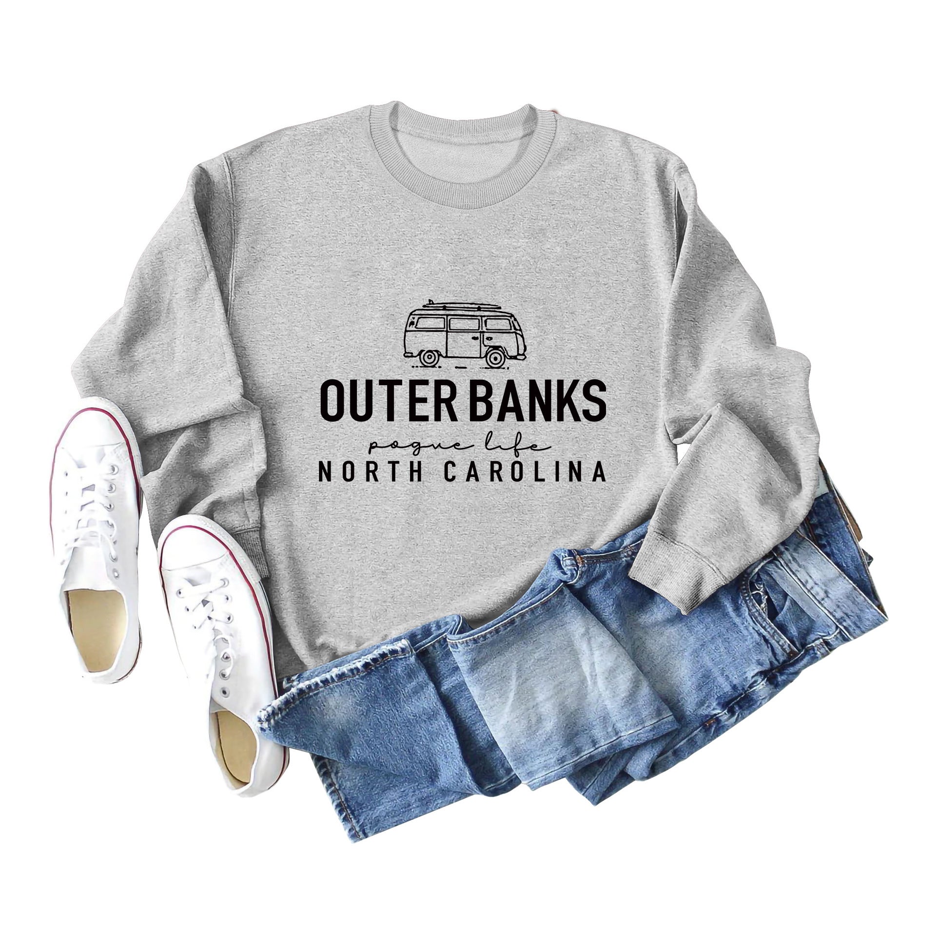 Women's Round Neck Loose Sweatshirt