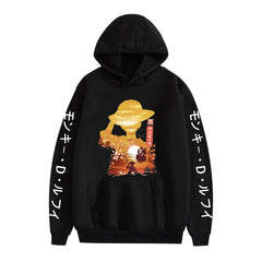 Unisex Anime Luffy Printed Pullover Hoodie