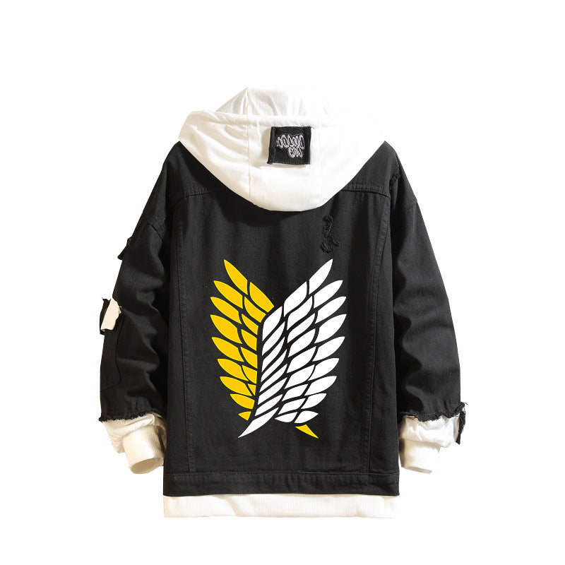 Unisex Wings of Freedom Anime Denim Jacket