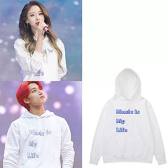 Music Is My Life Printed Trendy Hoodie