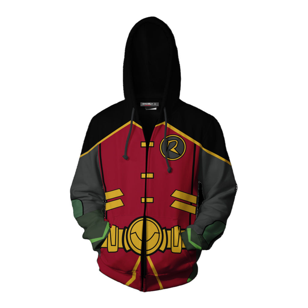 Robin 3D Printed Zipper Cosplay Hoodie