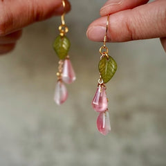 Pomegranate Seed Beaded Earrings