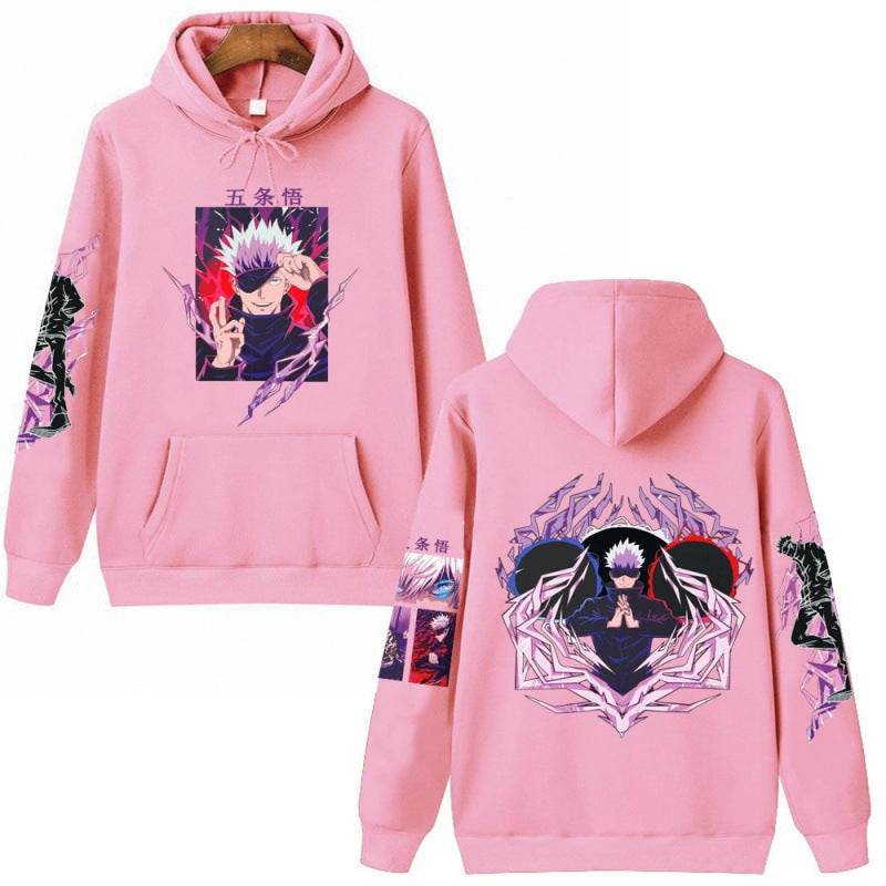 Unisex Anime Gojo Print Loose Hoodie