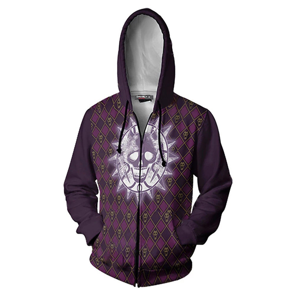 Unisex JOJO 3D Printed Cosplay Zipper Hoodie