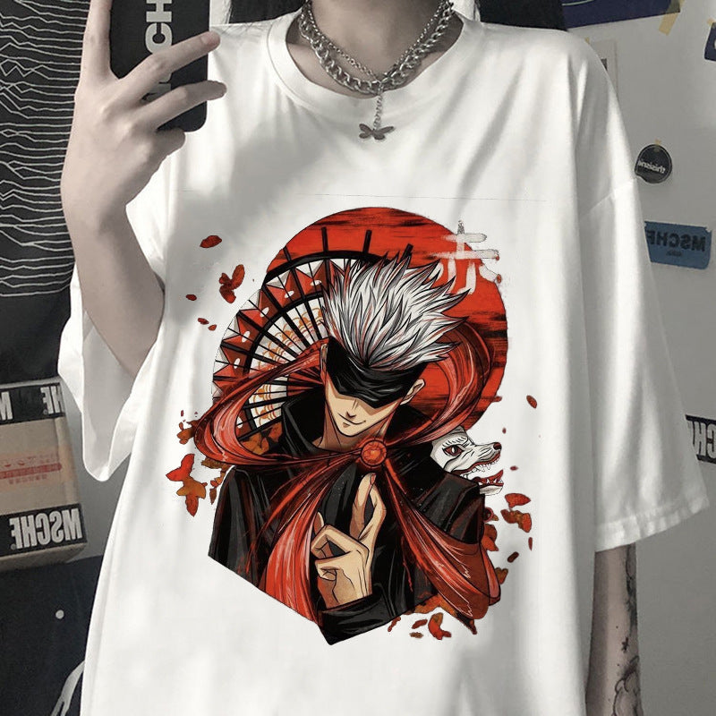 Casual Gojo Unisex Short Sleeve Anime T-shirt