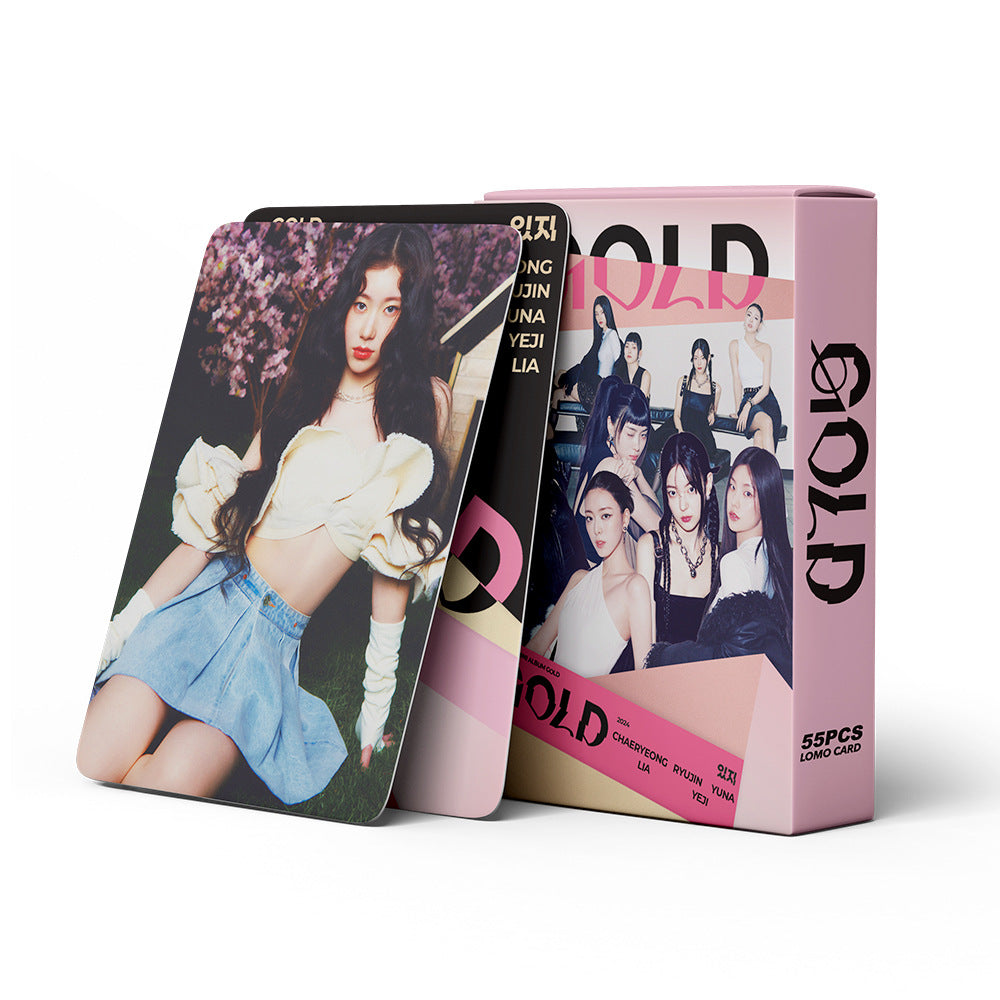 55PCS Chaeryeong Yeji GOLD Photocard