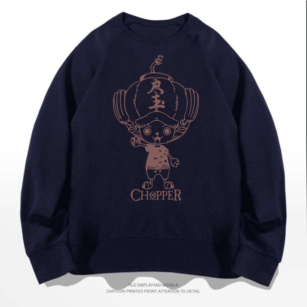 Casual Chopper Pattern Crew Neck Sweatshirt