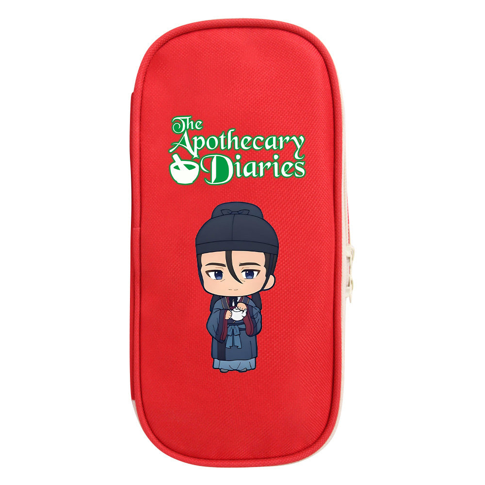 Red and Black Anime Zipper Pencil Case