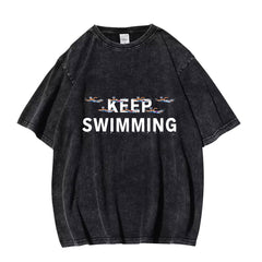 Keep Swimming Cotton Washed T-shirt