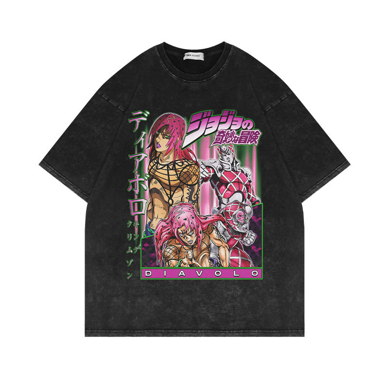 Vintage JOJO Graphic Washed Short-sleeved T-shirt
