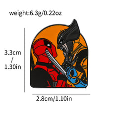 Deadpool and Wolverine Alloy Metal Badge Brooch