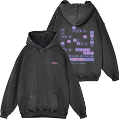 Vintage PRESS START Casual Cotton Washed Hoodie