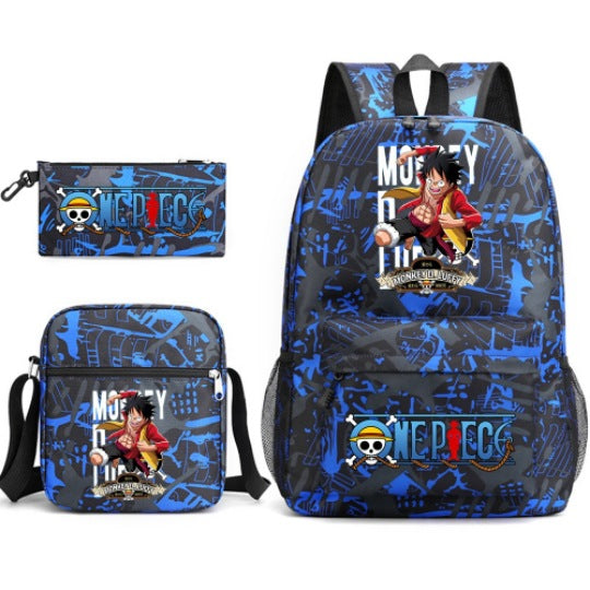 Trendy Anime Backpack Shoulder Pencil Bag Three-piece Set