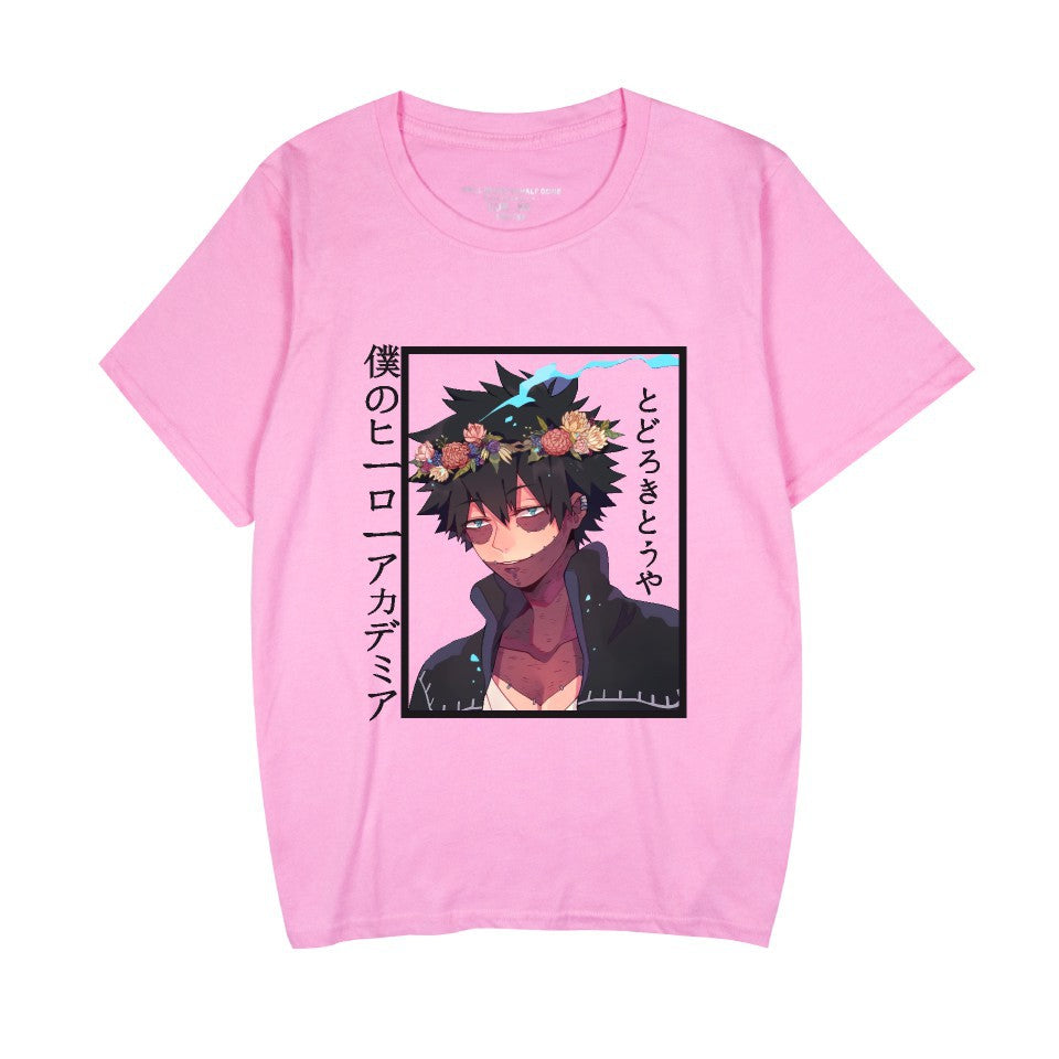 Unisex Anime Printed Casual Crew Neck T-shirt