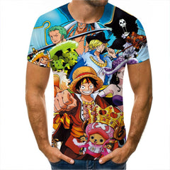Men's Anime Digital Print Short Sleeve T-Shirt