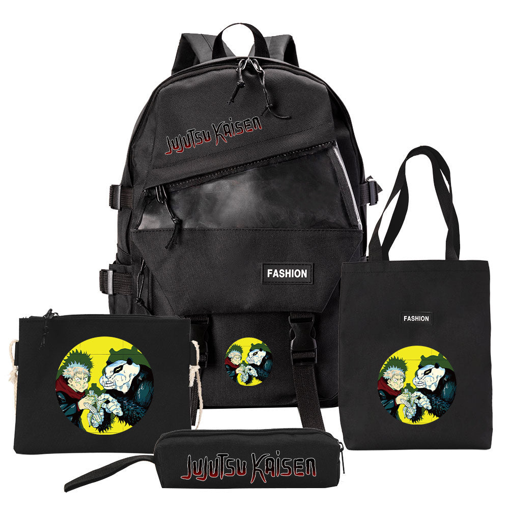 Casual Anime Pencil Bag Backpack Four-piece Set