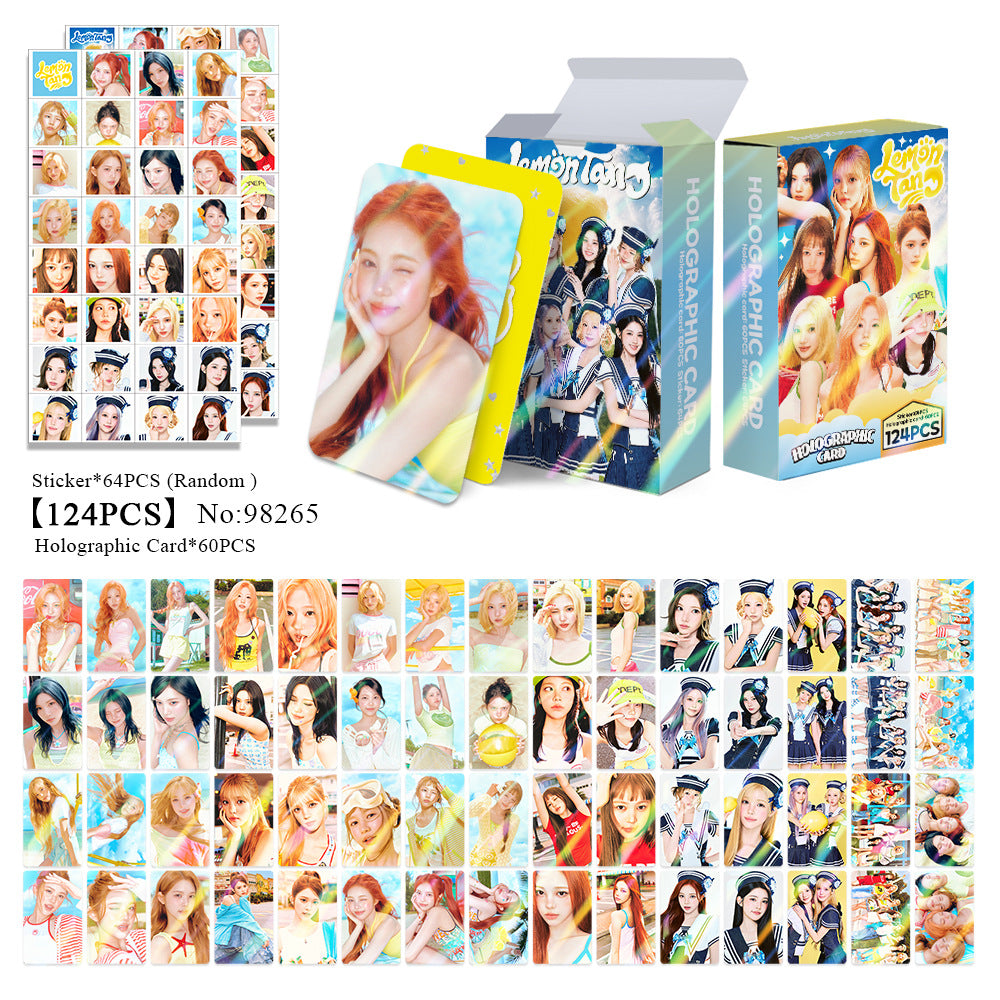 124PCS H2H Lemon Tang Holographic Photocard Sticker