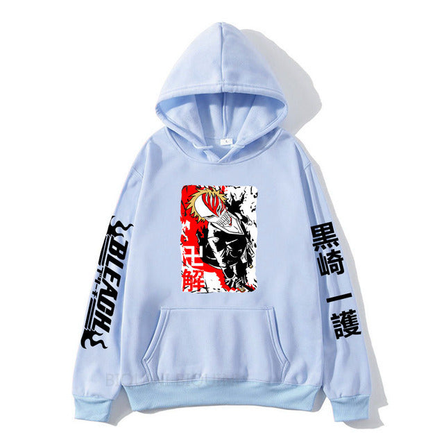 Unisex Anime Kurosaki Ichigo Print Casual Hoodie