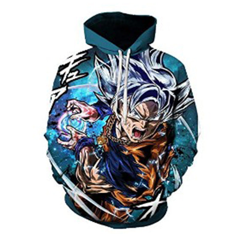 Casual Anime Digital Print Pullover Hoodie