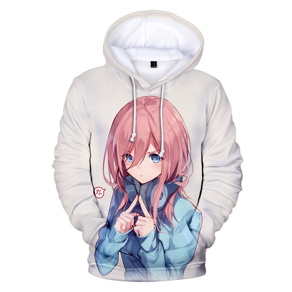 Trendy Anime Digital Print Pullover Hoodie