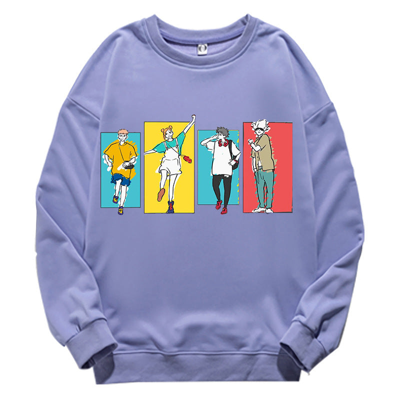 Unisex Casual Anime Crew Neck Long Sleeve Sweatshirt