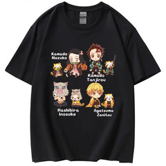 Casual Cartoon Anime Printed Short-sleeved T-shirt