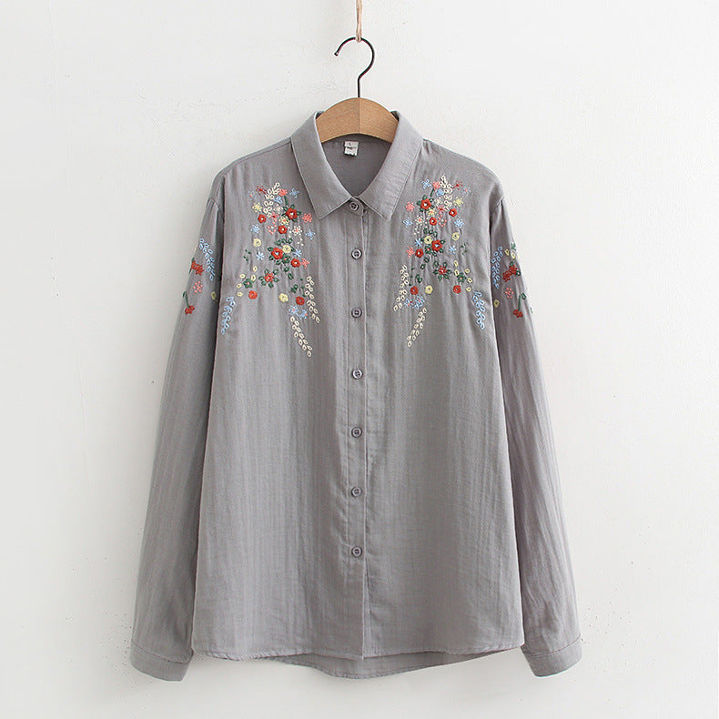 Women's Double-layer Embroidered Shirt