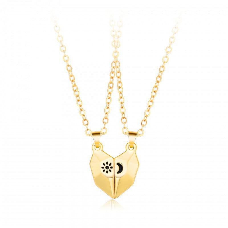 Sun and Moon Magnet Couple Necklace