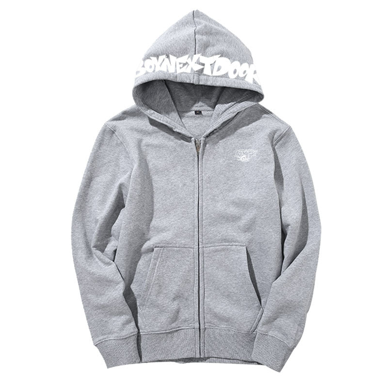 KPOP KNOCK ON Printed Zipper Hoodie