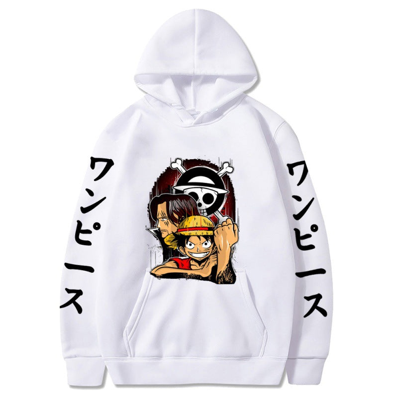 Unisex Luffy Floral Printed Loose Hoodie