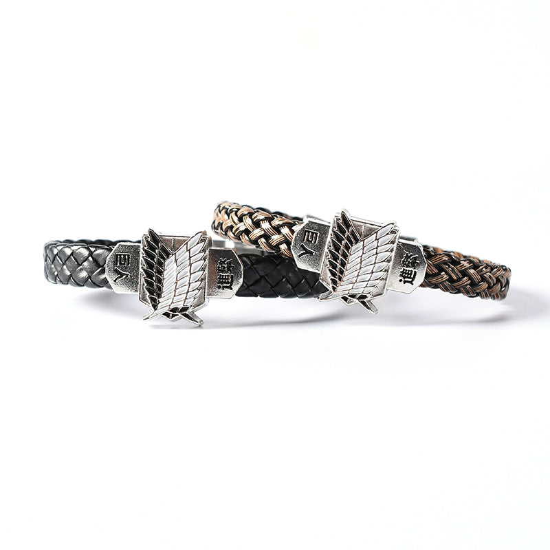 Retro Anime Woven Leather Bracelet