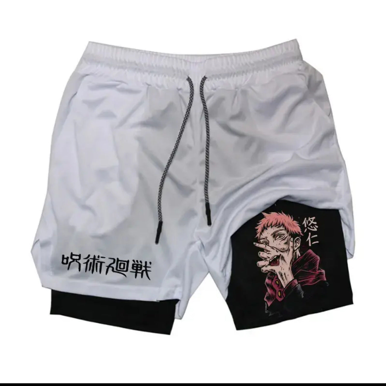 Casual Anime Printed Double-layer Fitness Shorts