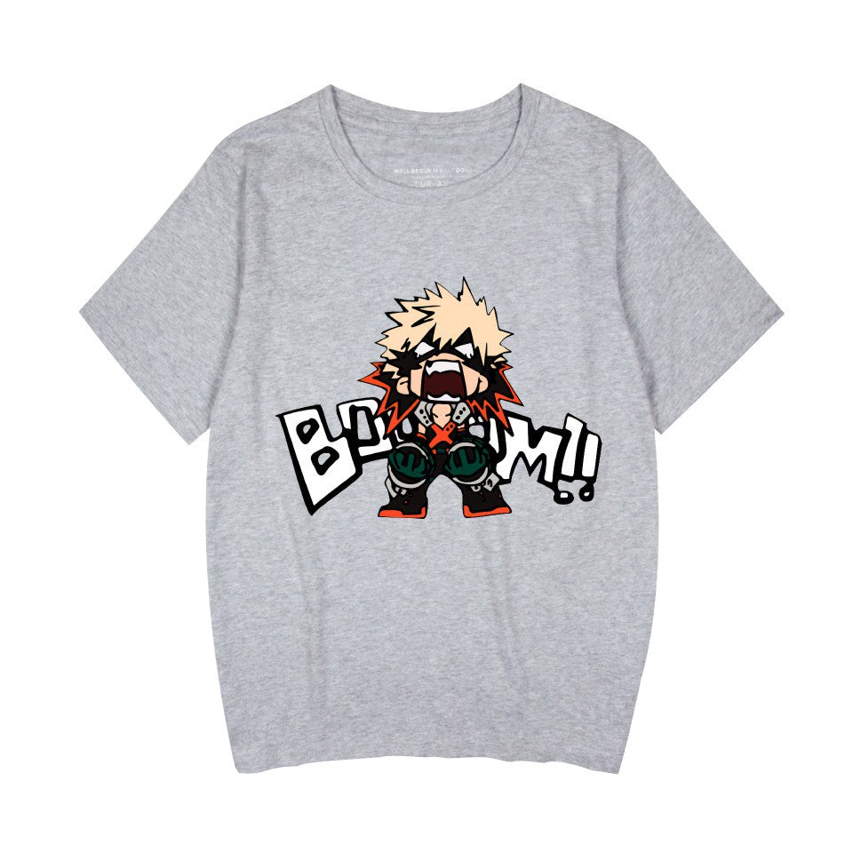 Unisex Anime Print Crew Neck Short Sleeve T-Shirt