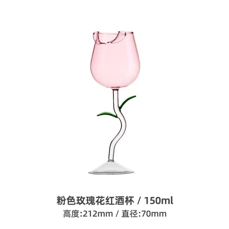 Romantic Rose Shape Wine Glasses