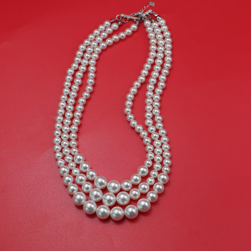 Vintage Friends Rachel Three-Layer Pearl Necklace