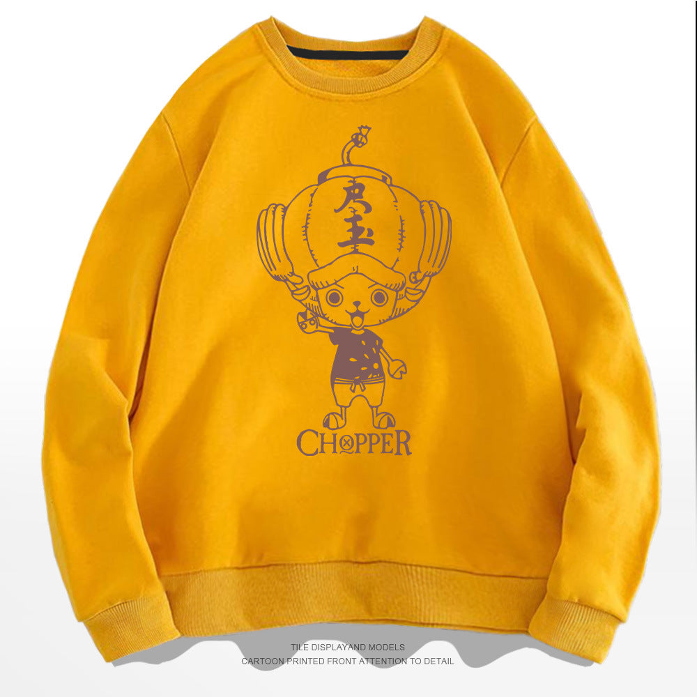 Casual Chopper Pattern Crew Neck Sweatshirt