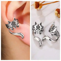 Retro Fox Kitten Alloy Ear Clips