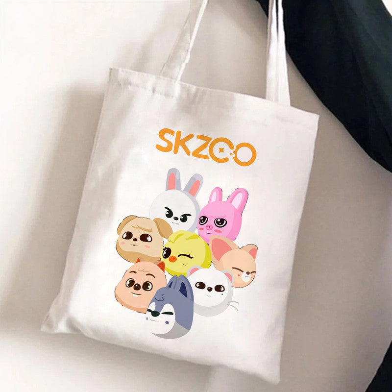 Cute Kpop Pattern Printed One Shoulder Canvas Bag