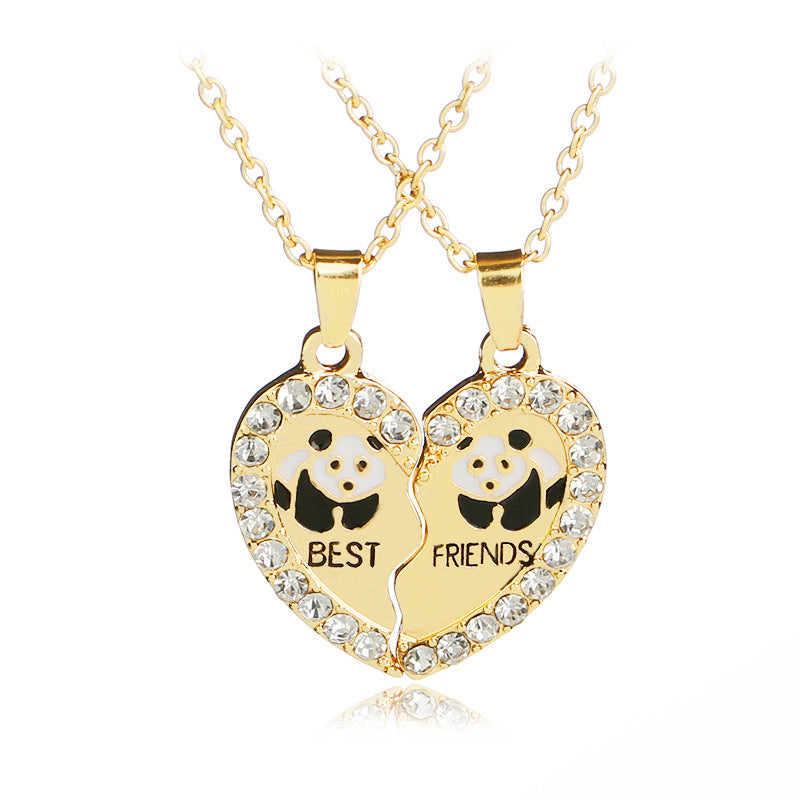 BEST FRIENDS Heart-shaped Pendant Necklace