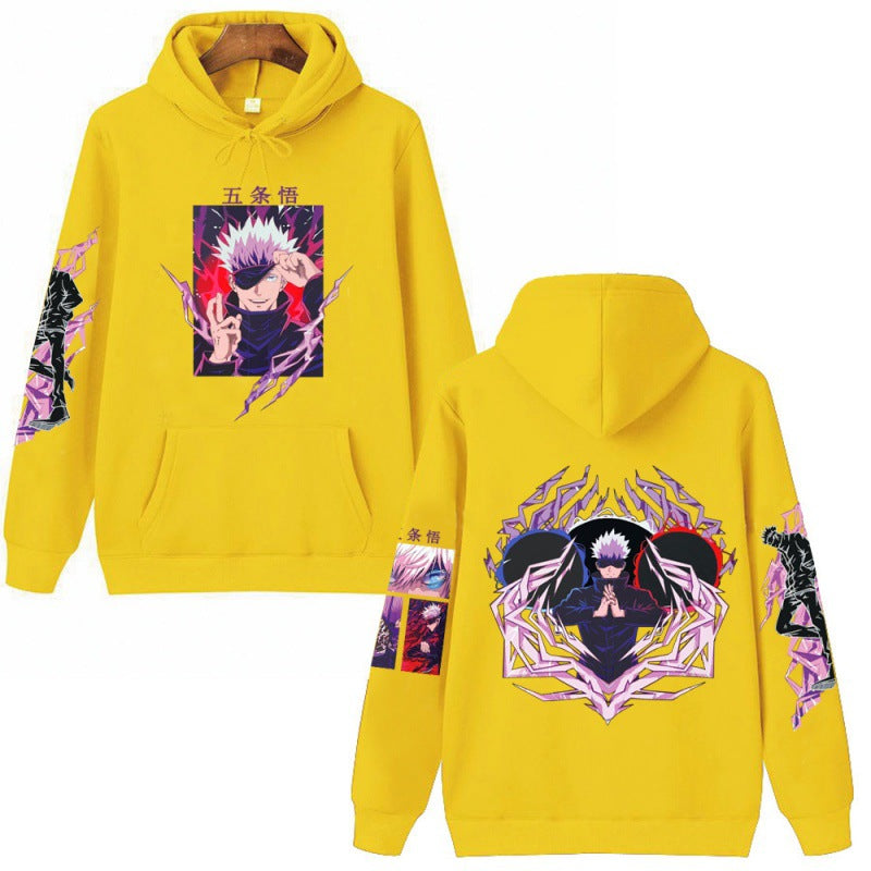 Unisex Anime Gojo Print Loose Hoodie