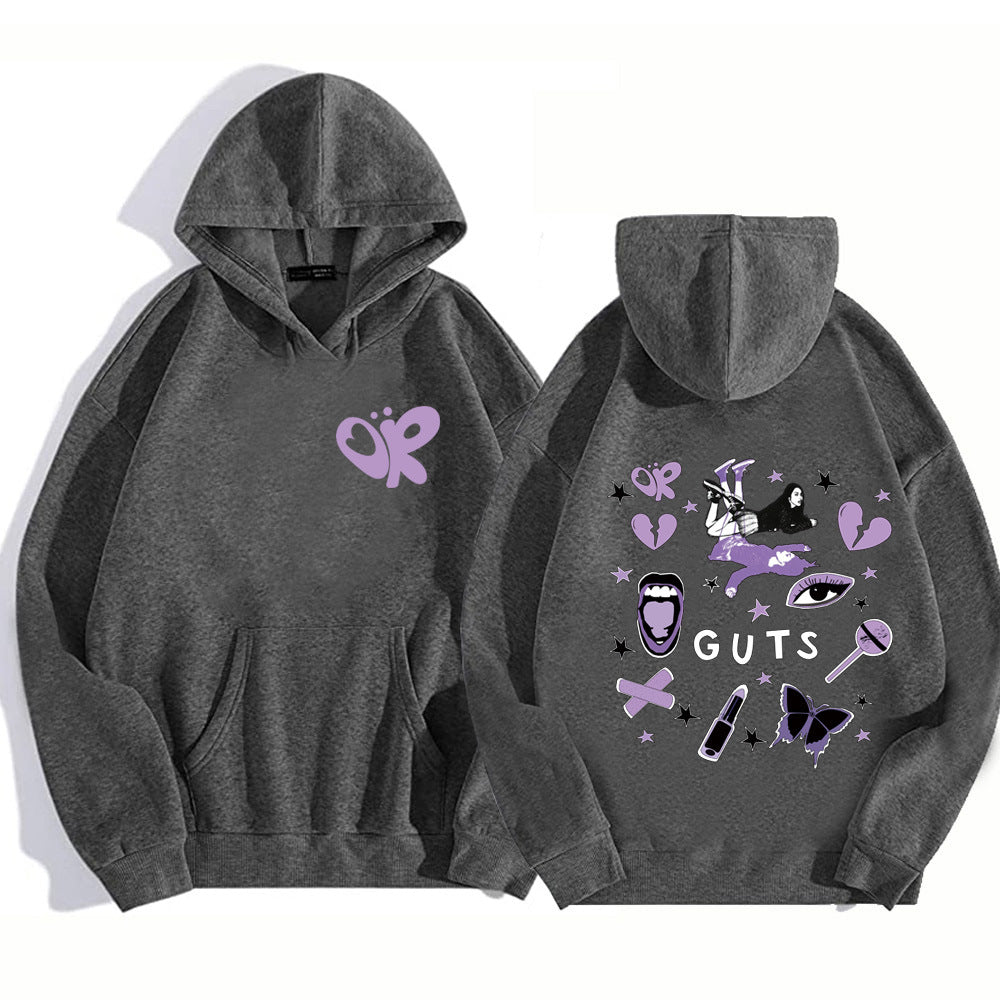 Casual Guts Olivia Printed Loose Hoodie