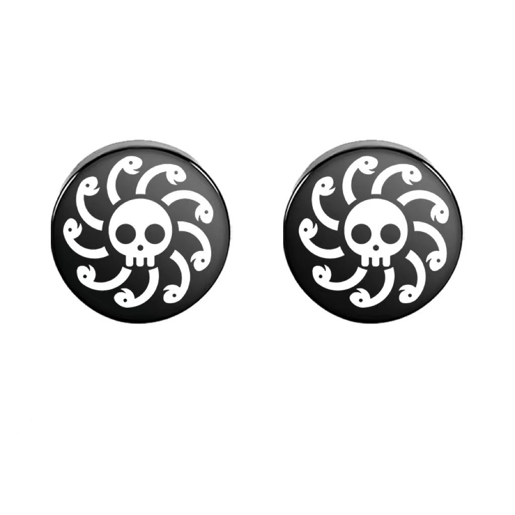 Cool Fire Fist Ace Logo Earclip Earrings