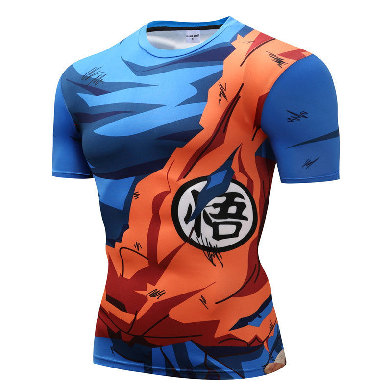 Men's Sports Fitness Anime 3D Short-sleeved T-shirt